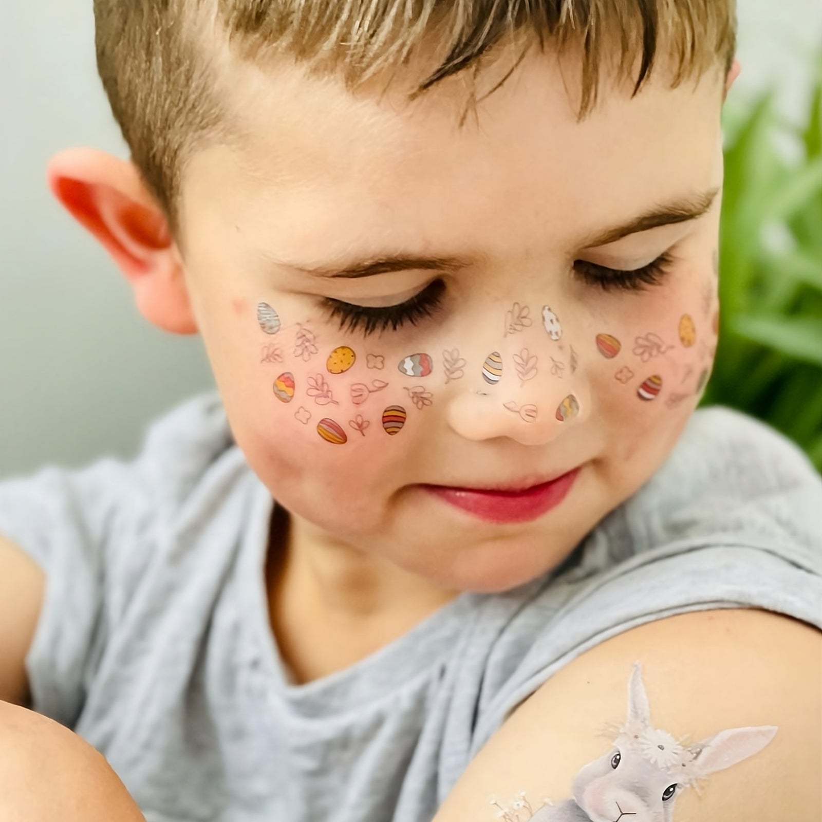 Easter eggs face freckles temporary tattoo