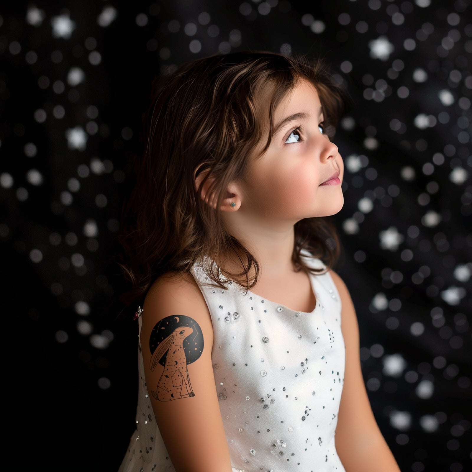 Space Bunny Temporary Tattoo – Cosmic Fun for Kids