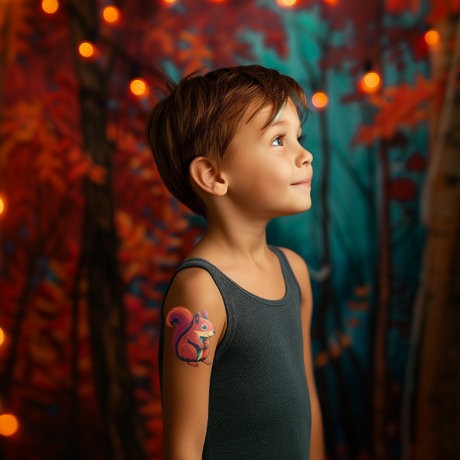 Woodland Squirrel Temporary Tattoo – Fun & Colorful Nature Play