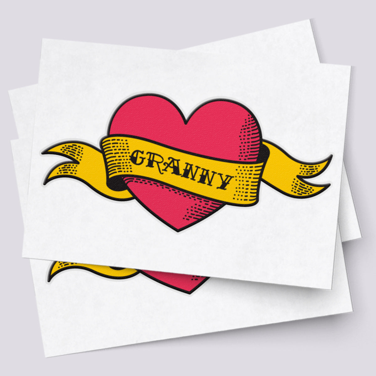 Love Granny Heart Temporary Tattoos - Perfect for Parties & Family