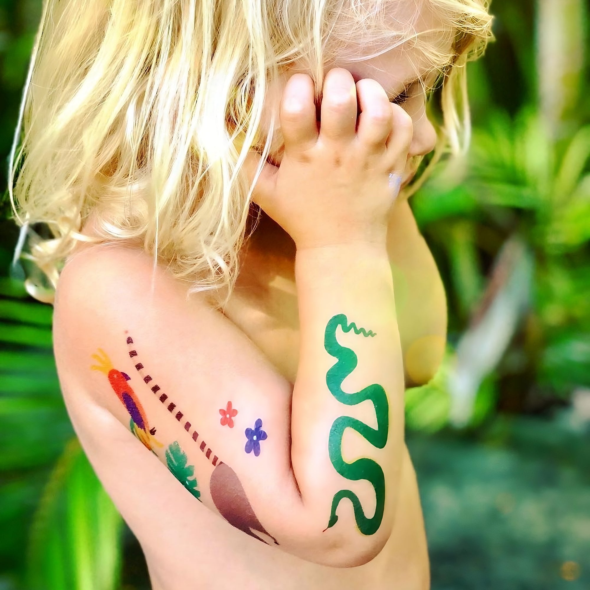 Jungle animals temporary tattoo set