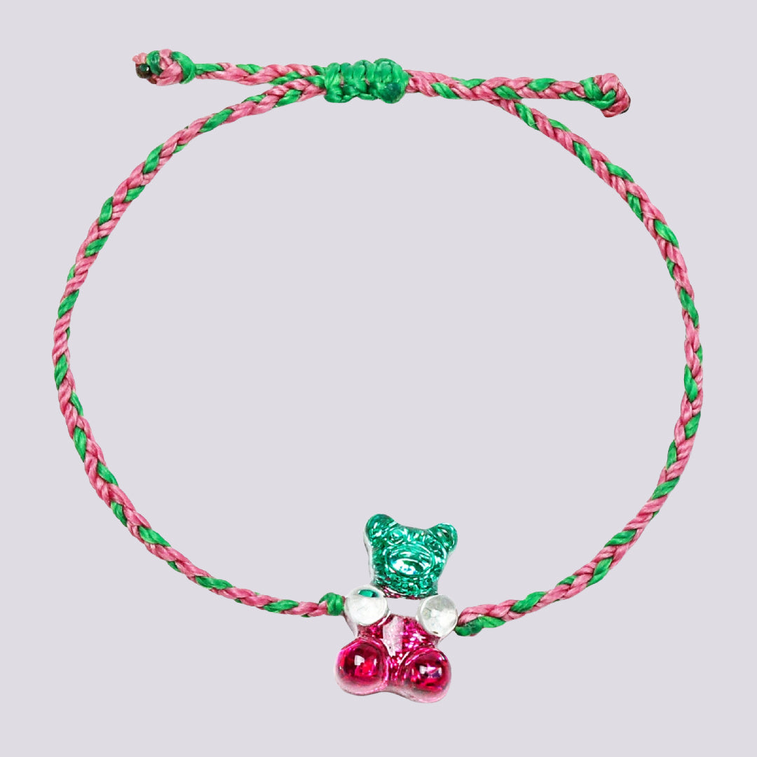 Kids bracelet with pink gummy bear charm - Ducky Street