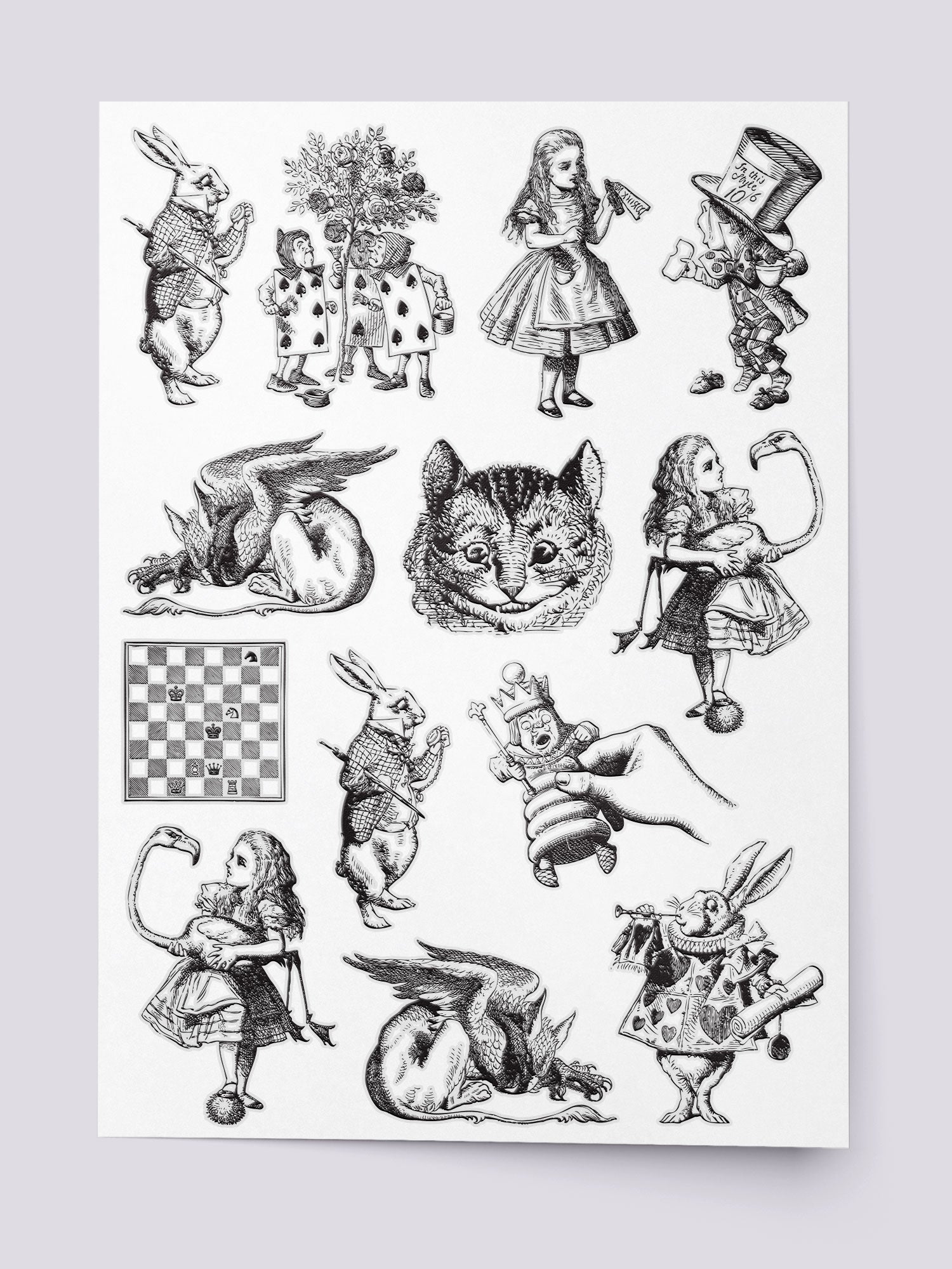 Alice in Wonderland Birthday Party Supplies,8 Sheets 100Pcs Temporary  Tattoos Party Favors,Removable Skin Safe, Fake Tattoo Stickers for Alice