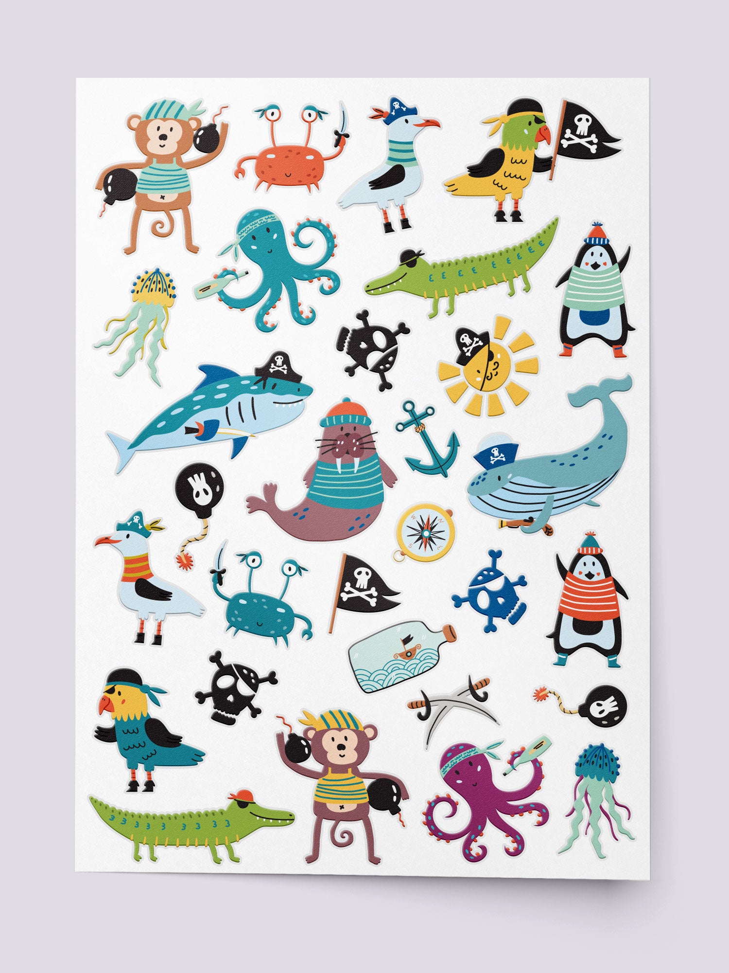 An arm sleeve of an aquatic scene of sea animals, including a hammerhead  shark, a turtle, an octopus, a seahorse, and colorful fish tattoo idea |  TattoosAI