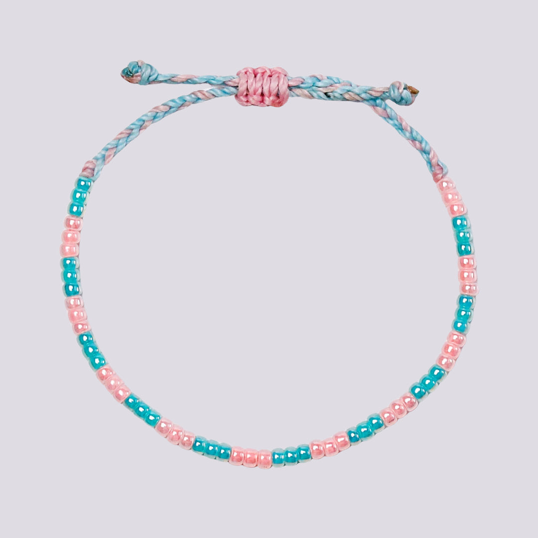 Pink & Blue Multi Colored Beads Wristlet in Indianapolis IN