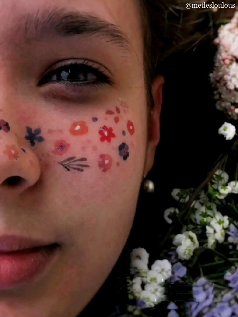 Temporary tattoo face freckles sheets Flowers  Ducky Street