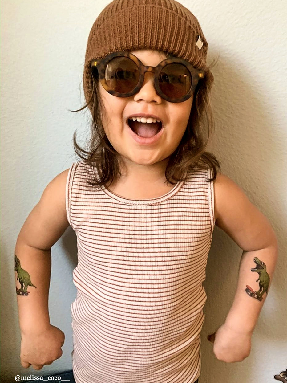 Dino skate temporary tattoos party fun for kids ducky street