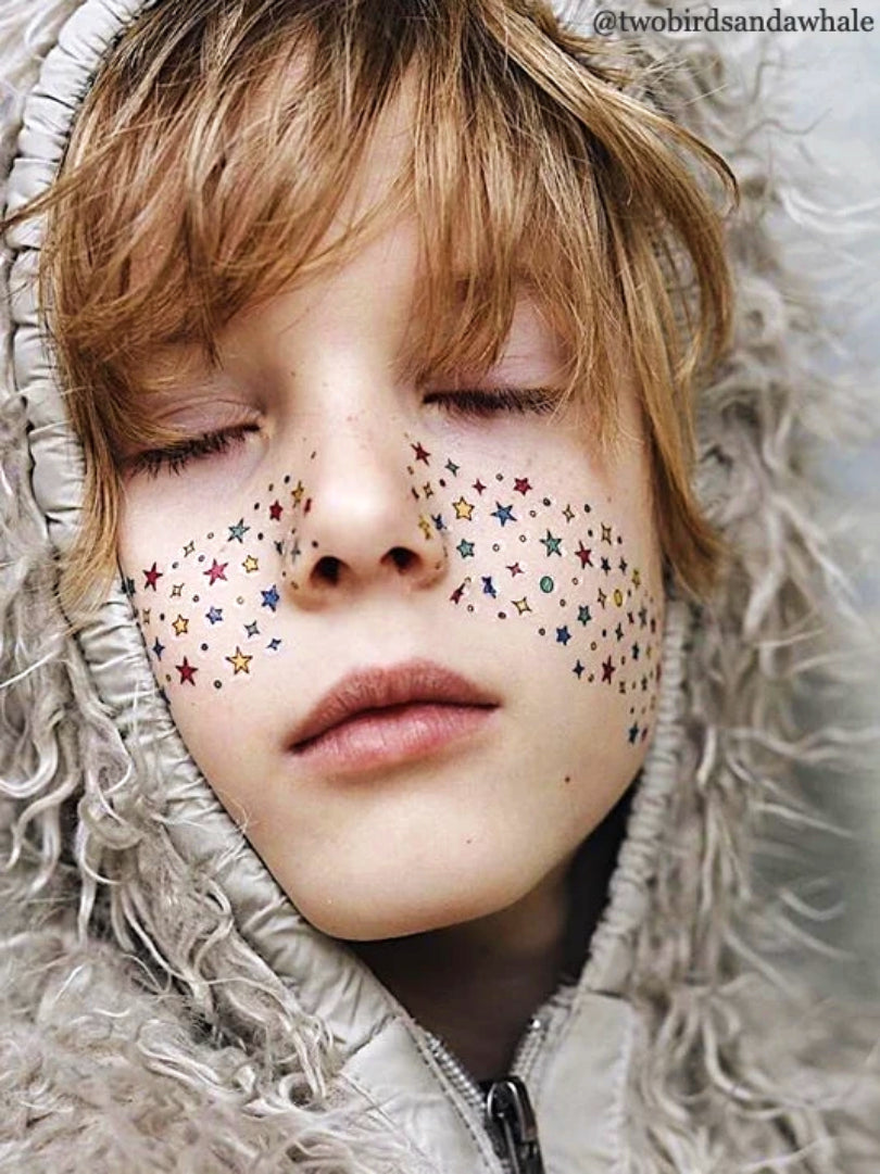 Colorful Star Freckles Temporary Tattoos for Kids - Perfect for