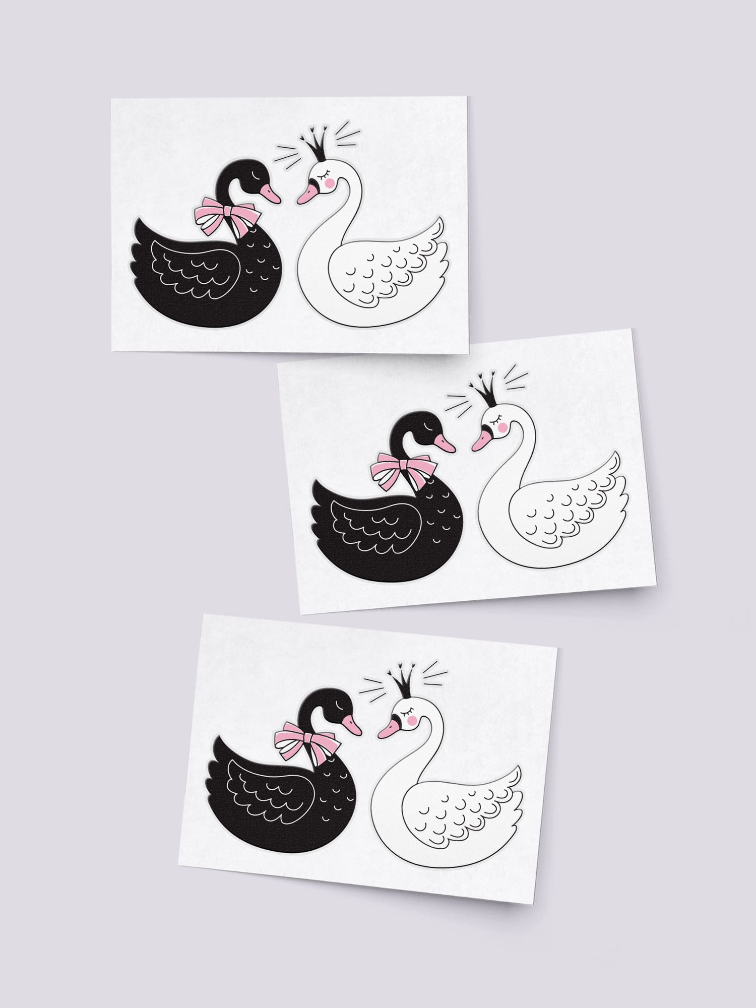 Swans Kids Temporary Tattoo Sheet Set