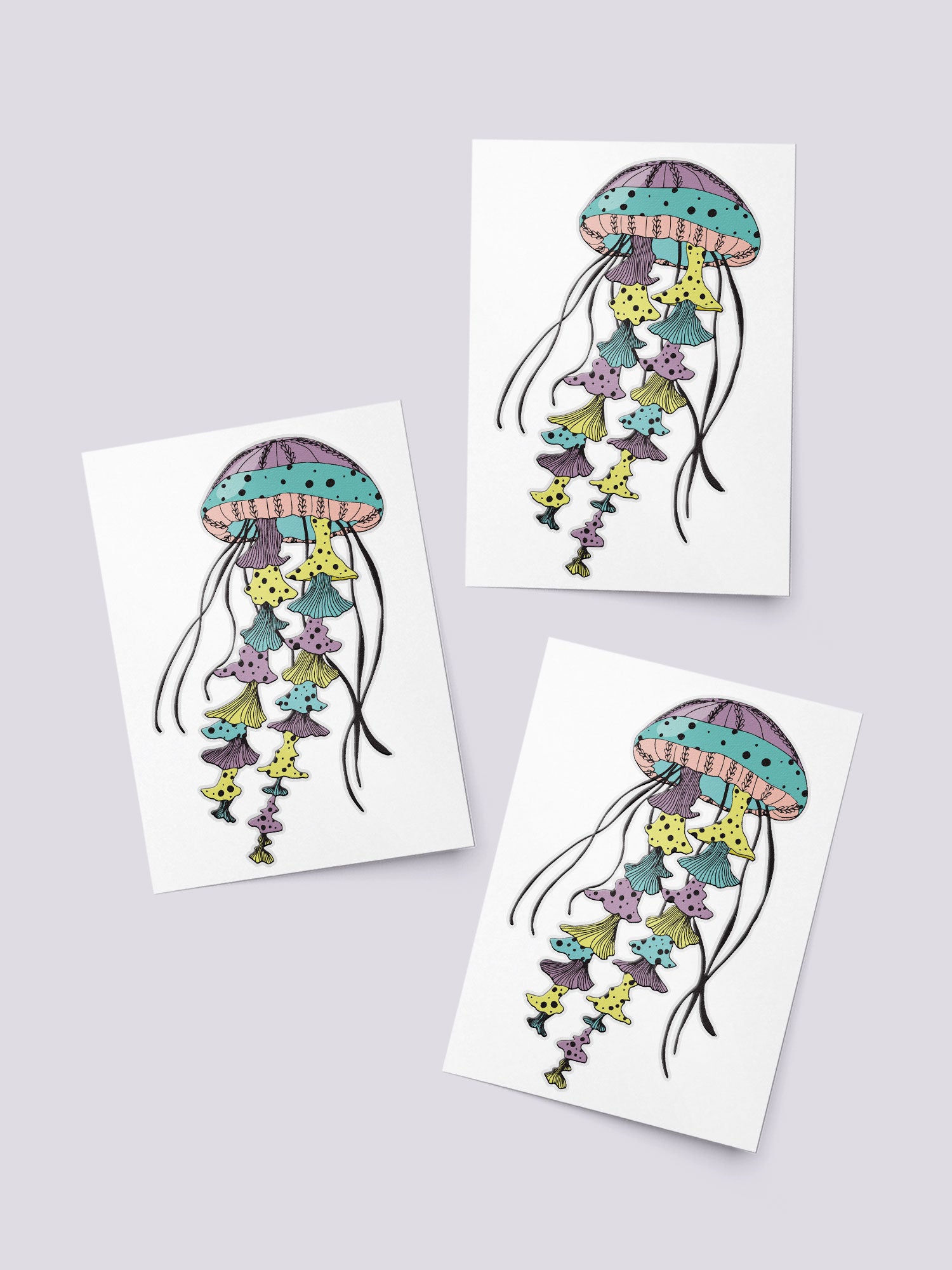 Magical Jellyfish Kids Temporary Tattoo Sheet