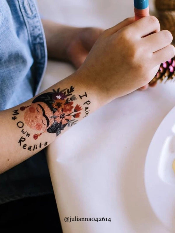 Frida Kahlo temporary tattoos with her portrait and 