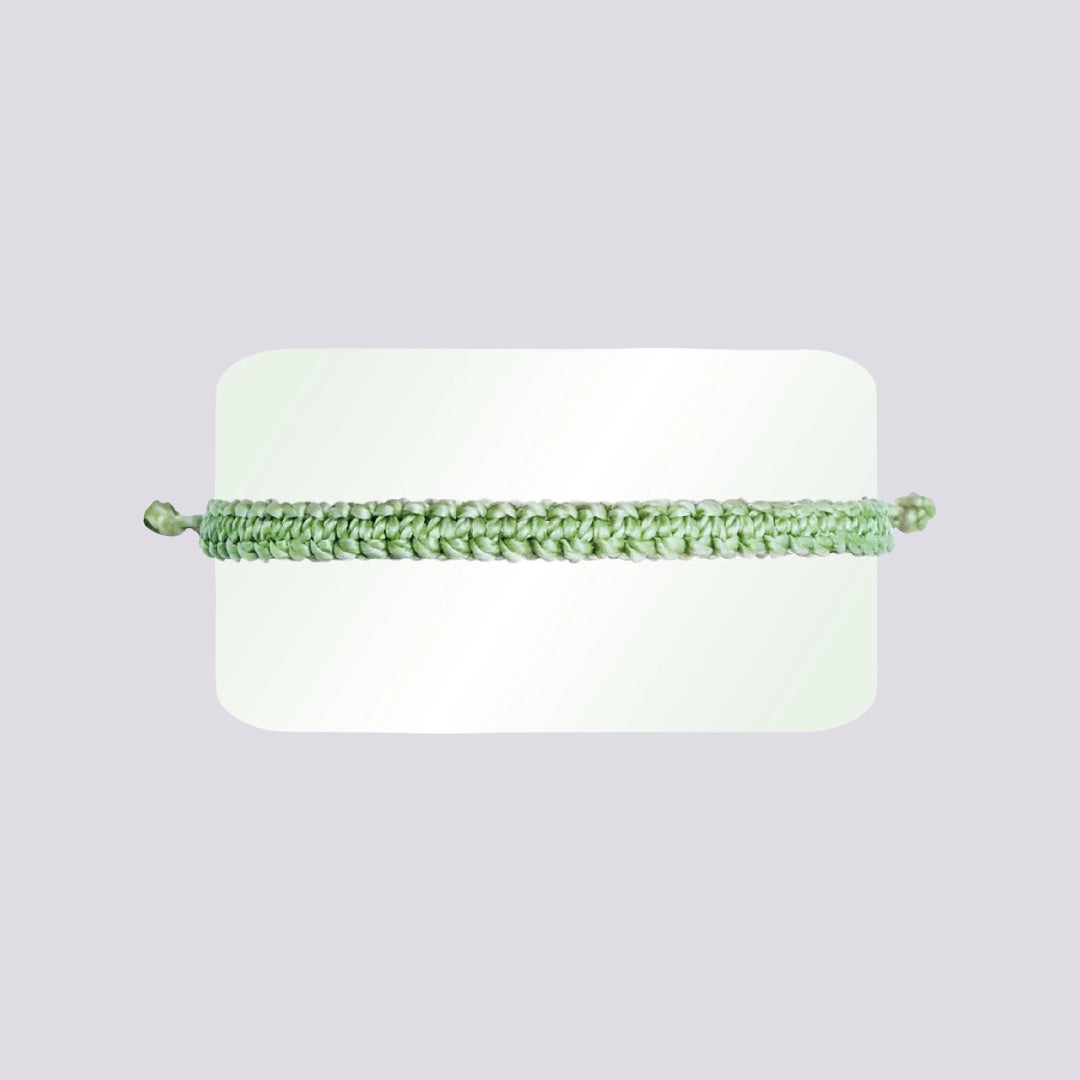 GREEN BRAID waxed cord kids friendship bracelet - Ducky Street
