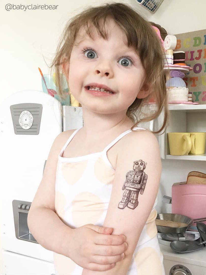 DUCKY STREET kids temporary Tattoo Robot designed by duckystreet - 6