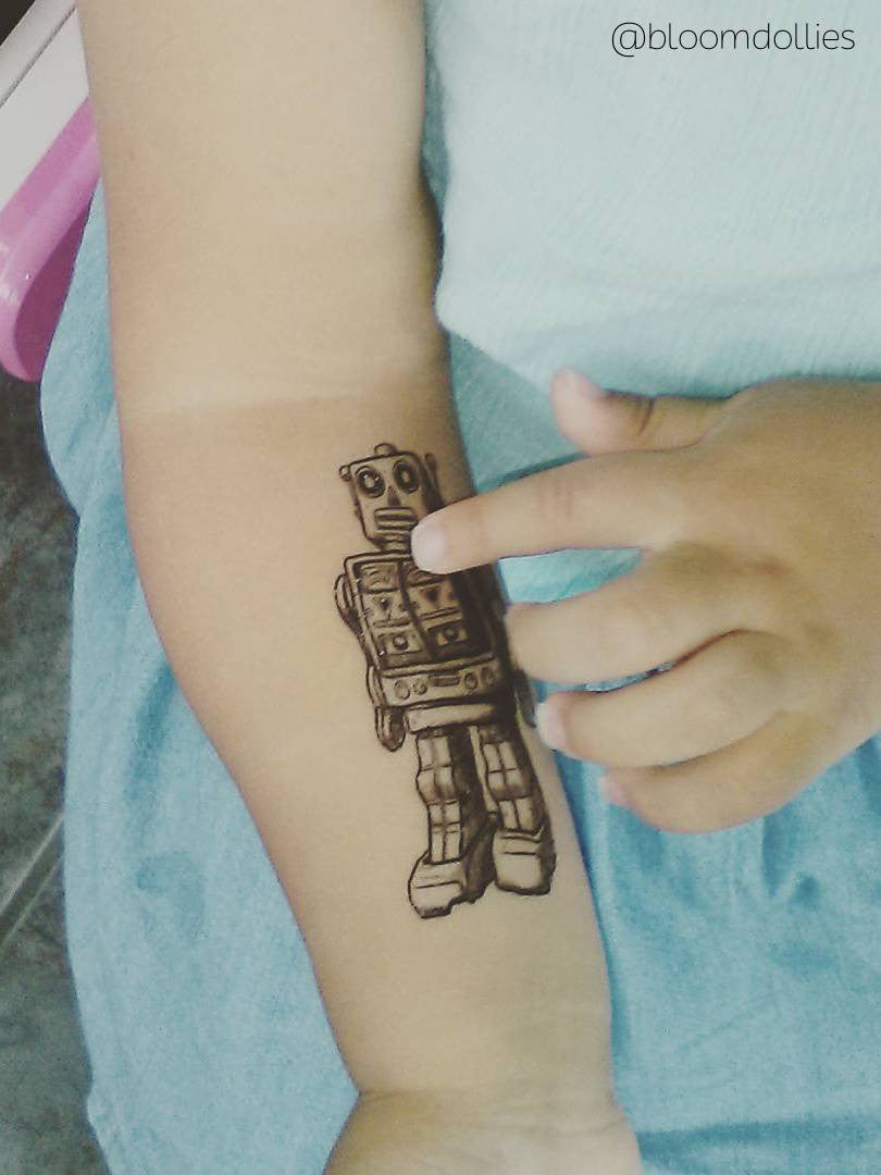 DUCKY STREET kids temporary Tattoo Robot designed by duckystreet - 3