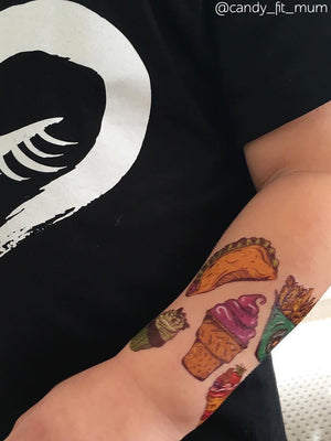 DUCKY STREET kids temporary Tattoo sheet Fastfood designed by Melissa de Nobrega - 4