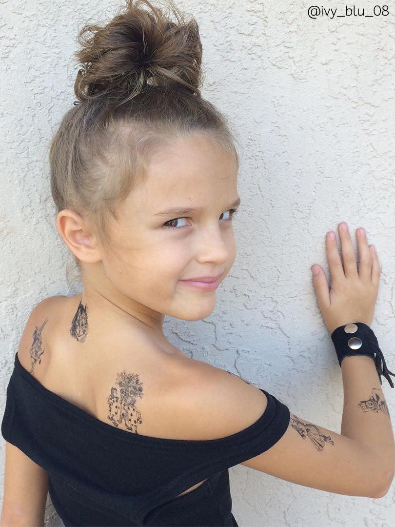 DUCKY STREET kids temporary Tattoo sheet Alice in Wonderland designed by John Tenniel - 8