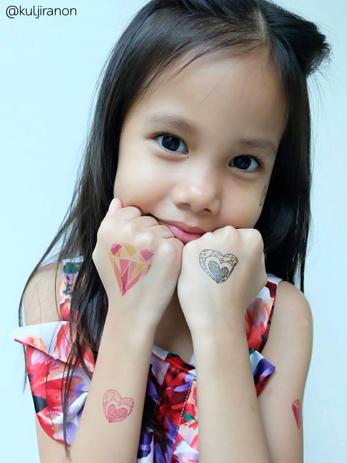 DUCKY STREET kids temporary Tattoo sheet Diamonds designed by Amy Ellks - 9