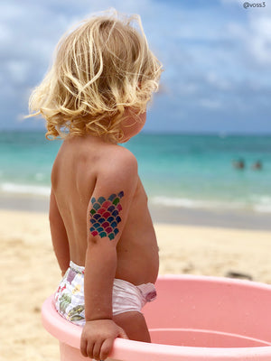 Little mermaid party favors - fish scales temporary tattoos by Ducky street