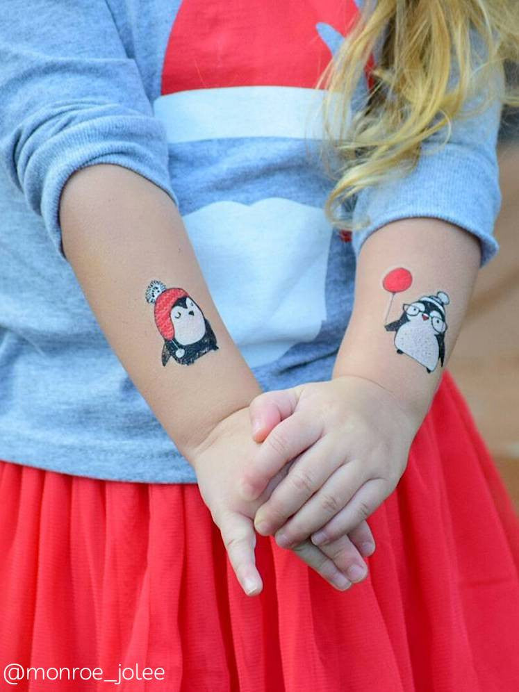 DUCKY STREET kids temporary Tattoo Penguins designed by Marina Zlochin - 3