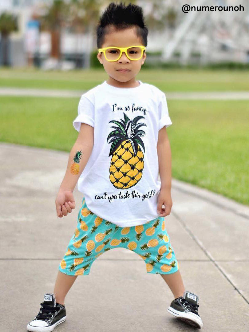 DUCKY STREET kids temporary Tattoo Pineapple designed by duckystreet - 5