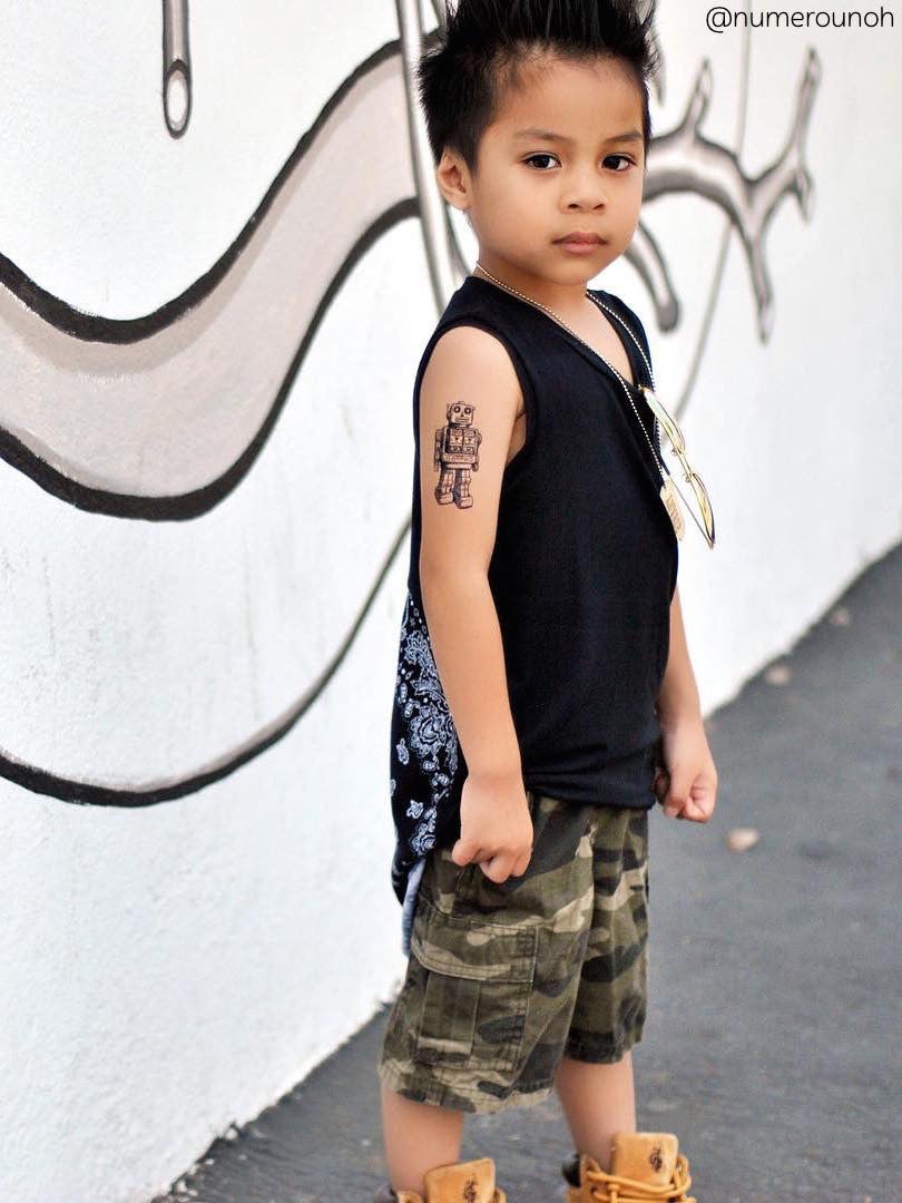 DUCKY STREET kids temporary Tattoo Robot designed by duckystreet - 5