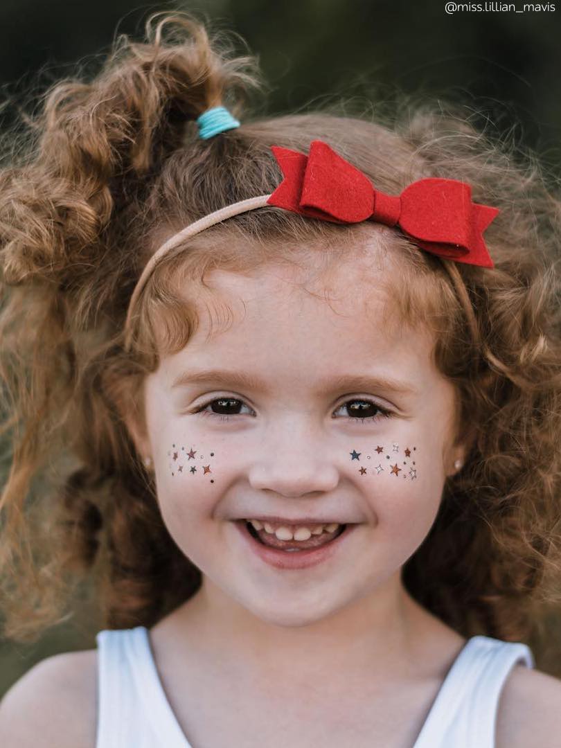Independence day kids party favors: face stars freckles temporary tattoos.