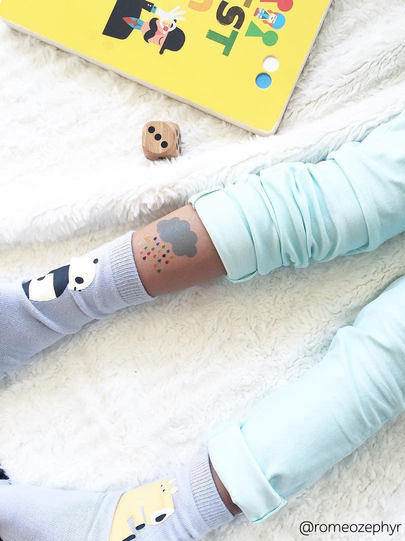 DUCKY STREET kids temporary Tattoo Cloud designed by Pink Pueblo - 3