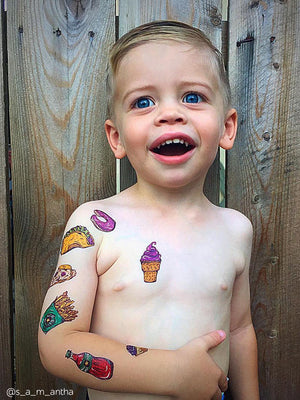 DUCKY STREET kids temporary Tattoo sheet Fastfood designed by Melissa de Nobrega - 8