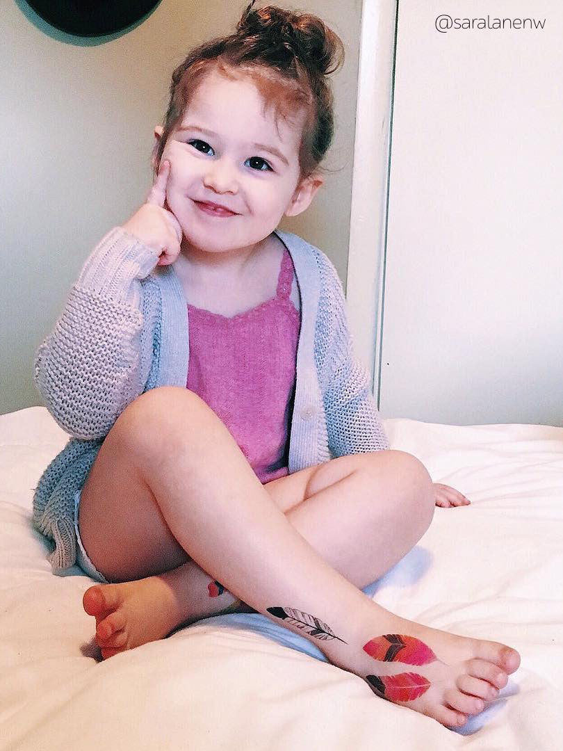 DUCKY STREET kids temporary Tattoo sheet Feathers designed by Pink Pueblo - 7