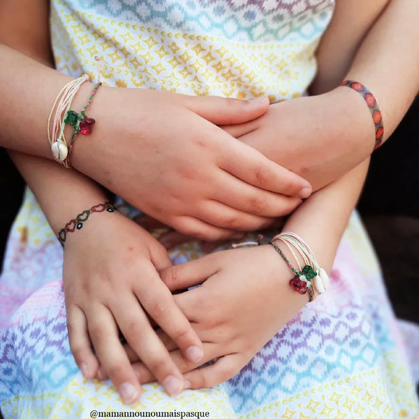 Silver Lockit Bracelet, Silver and Blue Polyester Cord