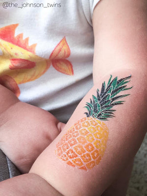 DUCKY STREET kids temporary Tattoo Pineapple designed by duckystreet - 4