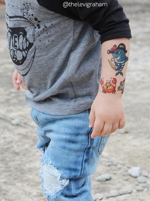 DUCKY STREET kids temporary Tattoo sheet Sea pirates designed by Mutovina Anastasya - 2