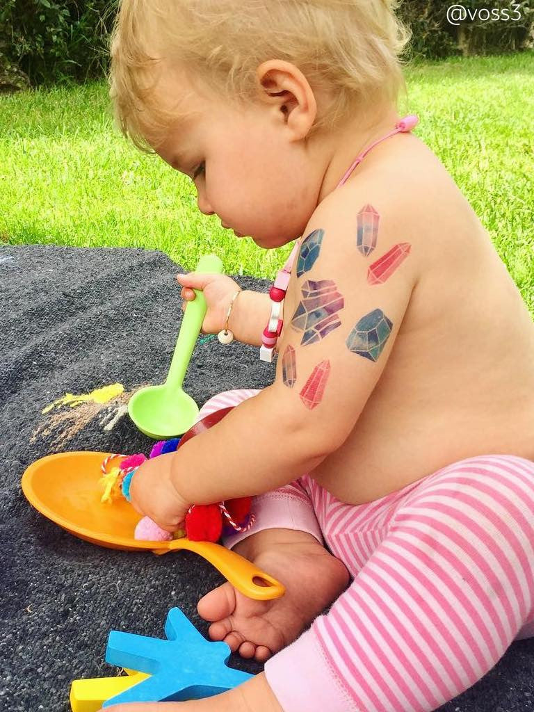 Gemstones fake tattoos by Ducky street. 